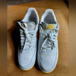 White and Yellow Nike AF1